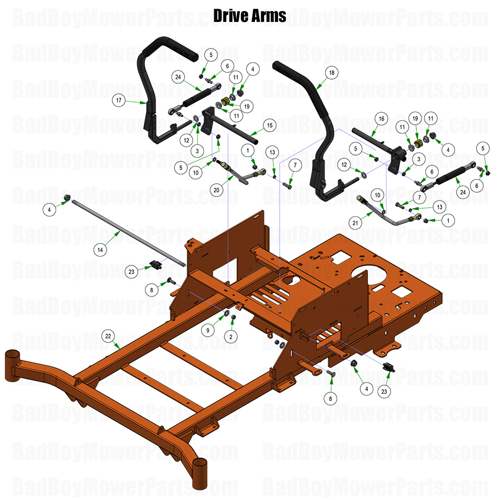 3971 - Bad Boy Mower Parts Lookup > 2025 > ZT Avenger > Drive Arms